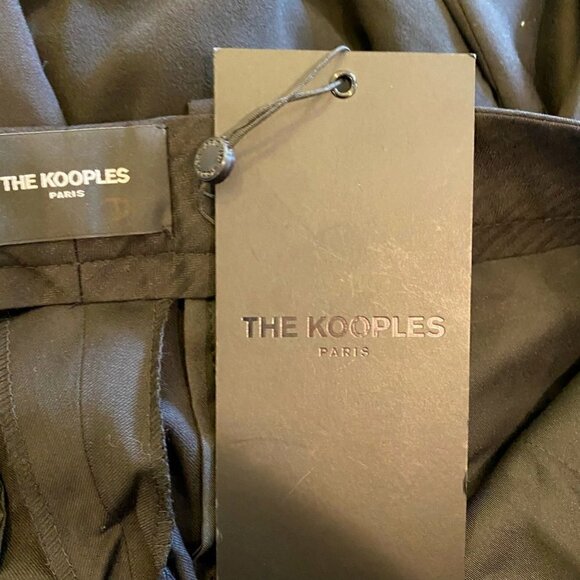 The Kooples Womens Stretch Smocking Pants Black Pockets Stud Wool 4/M 38 New - Picture 9 of 12